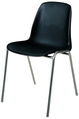 LOT DE 4 - CHAISE SORA - COQUE POLYPROPYLÈNE - PIEDS MÉTAL - NOIR