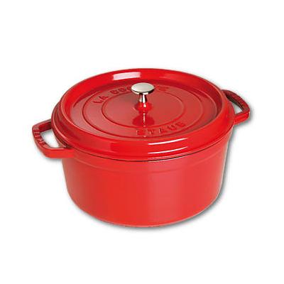 COCOTTE EN FONTE RONDE 24 CM ROUGE CERISE - STAUB - VITAMINES