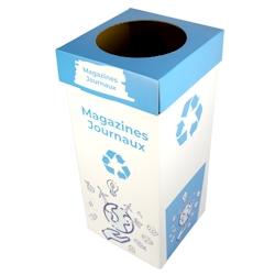 Conteneur Tri Selectif - Carton Ondulé - 100L - Bleu - bleu en carton 3760394092865_0