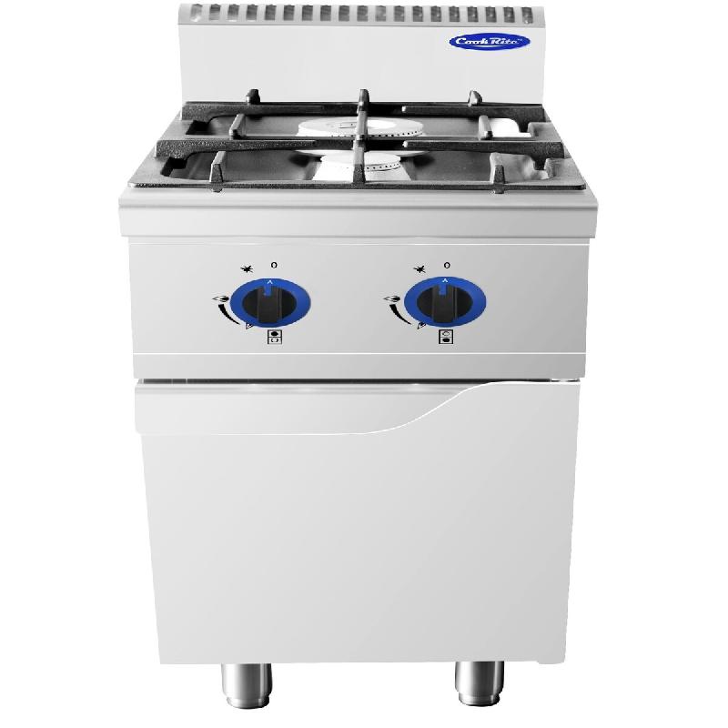 Cuisinière à gaz à 2 feux en acier inoxydable. Brûleurs 12+12 kW avec flamme pilote. Dimensions LxPxH 40x90x114 cm. Modèle AT9G2B-F-2 - 4309_0