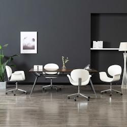 Décoshop26 - Lot de 4 chaises de salle à manger siège pivotant hauteur réglable blanc PVC blanc DEC025326 - blanc 3000255194964_0