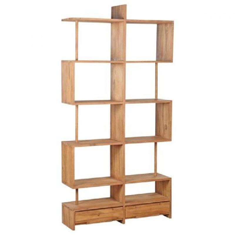 Étagère Colonial Solid en bois massif - Teck indonésien - Design moderne et colonial - 100x30x200 cm_0