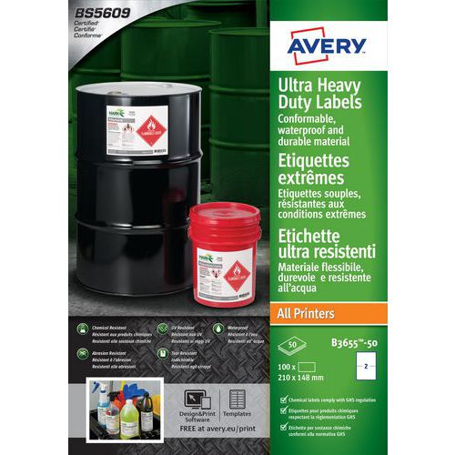 ETIQUETTES EXTREM POLYÉTHYLÈNE LASER JE COP 210X148MM - AVERY