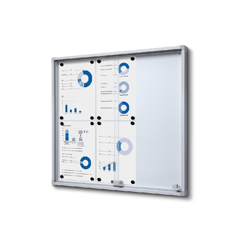 Exposiciónate Vitrine Intérieure Verrouillable avec Portes Coulissantes Slim avec Coins De Sécurité 6 x A4 SCSLR6xA4 - argenté aluminium 8596052182587_0