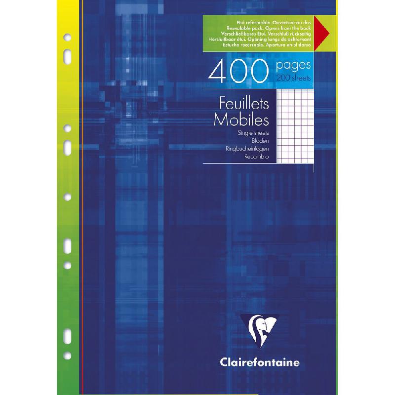 FEUILLES MOBILES CLAIREFONTAINE - 5X5 - A4 - 210 X 297 MM BLANC 90G/M²  - PAQUET 200 UNITES