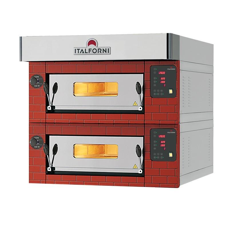 Four à pizza avec finition Rustique 2x6 pizzas Ø30 Commandes digitales Italforni Furnotel_0