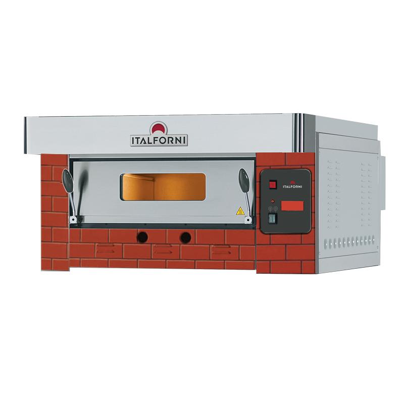 Four à pizza professionnel gamme eco gaz - 1 chambre - 6 pizzas Ø30 cm - B217D_0