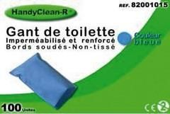 GANTS DE TOILETTE HANDYCLEAN RENFORCES-NON-TISSE BLEU (BOITE DE 100)