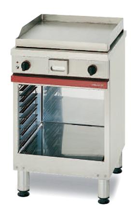 Gril en acier lisse à gaz - CMG 610 SLK - 600x650x900 mm avec surface de cuisson 567x495 mm_0