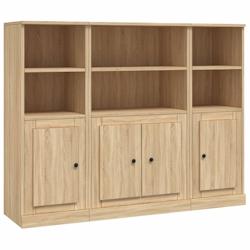 Helloshop26 - Buffet bahut commode armoire meuble de rangement organisateur cuisine salle de séjour salons 3 pcs sonoma bois 02_0037109 - 30002132165_0