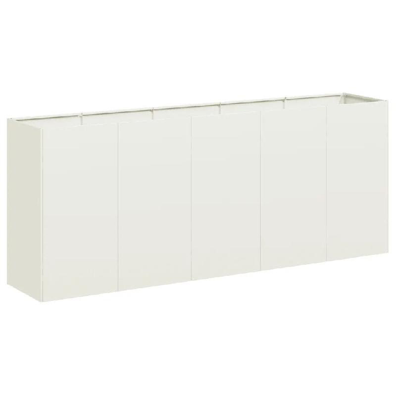 Helloshop26 - Jardinière blanche moderne pour jardin balcon 200 x 40 x 80 cm stable décorative en acier laminé à froid blanc 02_0051512 - blanc ac_0