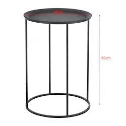 Helloshop26 - Lot de 3 tables basses gigognes de salon ensemble  métal tailles différentes noir 03_0003695 - 3000440899780_0