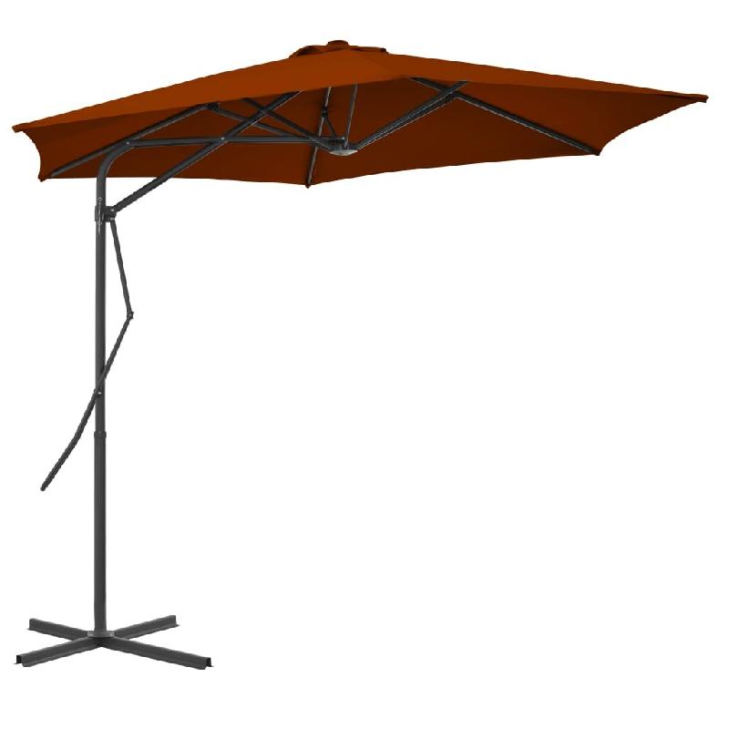 Helloshop26 - Parasol d'extérieur avec mât en acier 300 x 230 cm orange 02_0008210 - orange acier 3000439182725_0