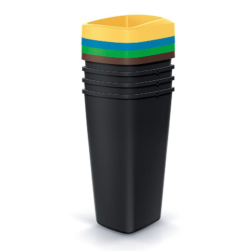 Keden - Compacta Q Jeu de 4 Poubelles de Recyclage 25L de couleur Multicolore - multicolore plastique ZA5464_0