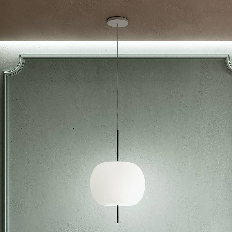 KDLN SUSPENSION KUSHI, NOIR/BLANC, Ø 33 CM, VERRE