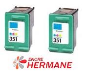 LOT DE 2 CARTOUCHES COMPATIBLE HP 351XL COULEUR CB338EE/CB337EE