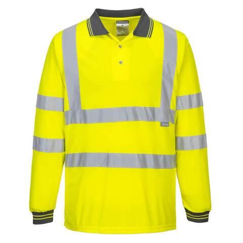 LOT DE 2 - PORTWEST S277 POLO HV MANCHES LONGUES JAUNE - TAILLE 6XL