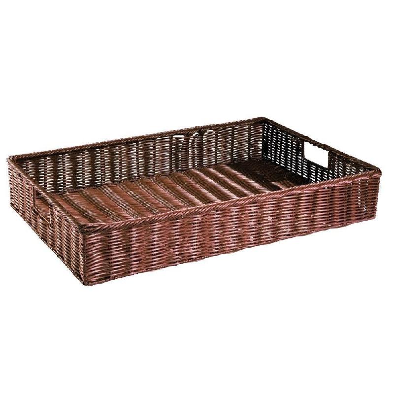 Manne en polypropylène - couleur chocolat - 59,5x40x10cm_0