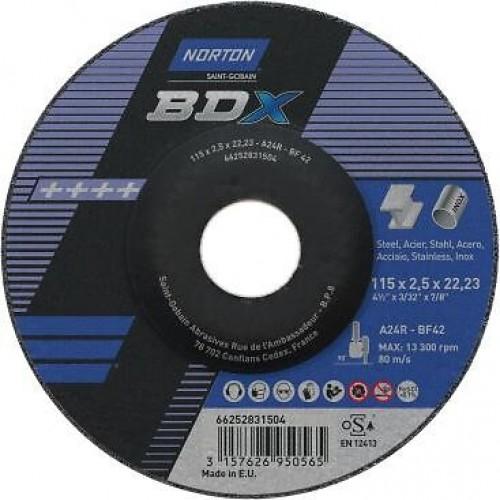 MEULE DE TRONÇONNAGE MOYEU DÉPORTÉ BDX-MÉTAL INOX 230X3.2 B25 NORTON