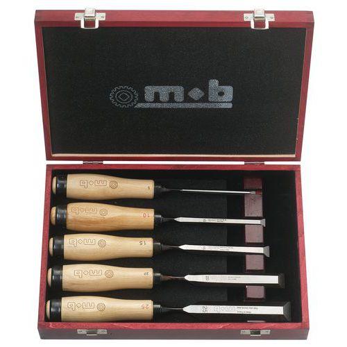 MOB 1 COFFRET 5 CISEAUX BOIS DE SCULPTEUR