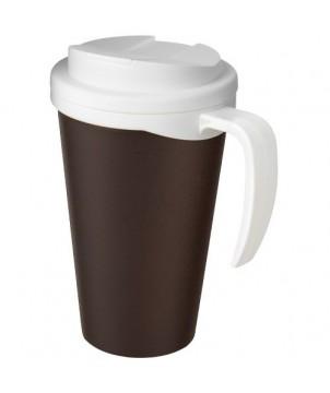 MUG ISOLANT AMERICANO GRANDE 350ML AVEC COUVERCLE ANTI FUITES - BLANC - MUGS PUBLICITAIRES