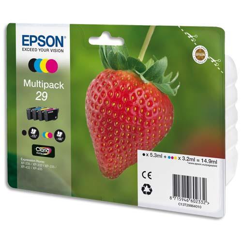MULTIPACK EPSON 29 - 4 COULEURS NOIR JAUNE CYAN MAGENTA