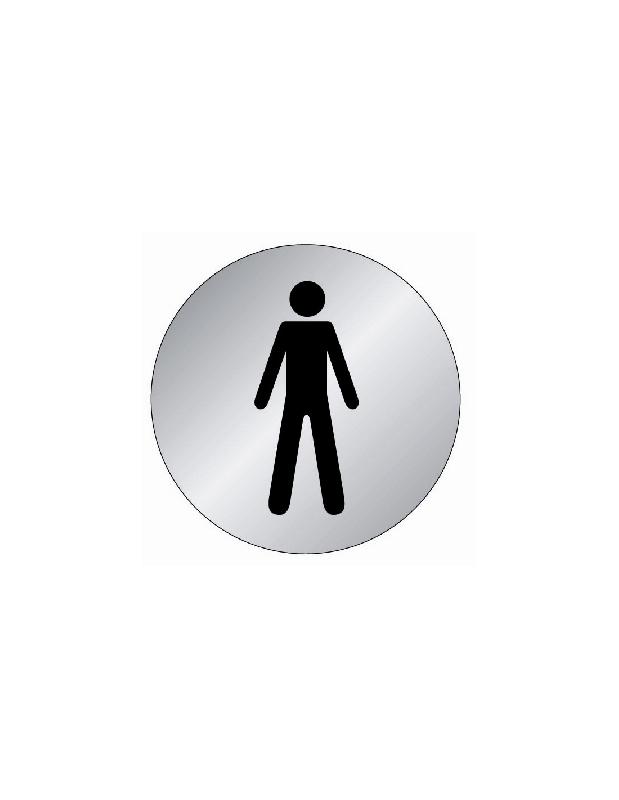 PLAQUE SIGNALÉTIQUE EN ALUMINIUM BROSSÉ ''TOILETTE HOMME'' D.75MM - NOVAP - 4383026
