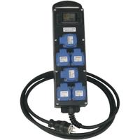 RÉGLETTE NOIRE 6 PRISES 16 A NF INTER.DIFF 30MA TYPE AC