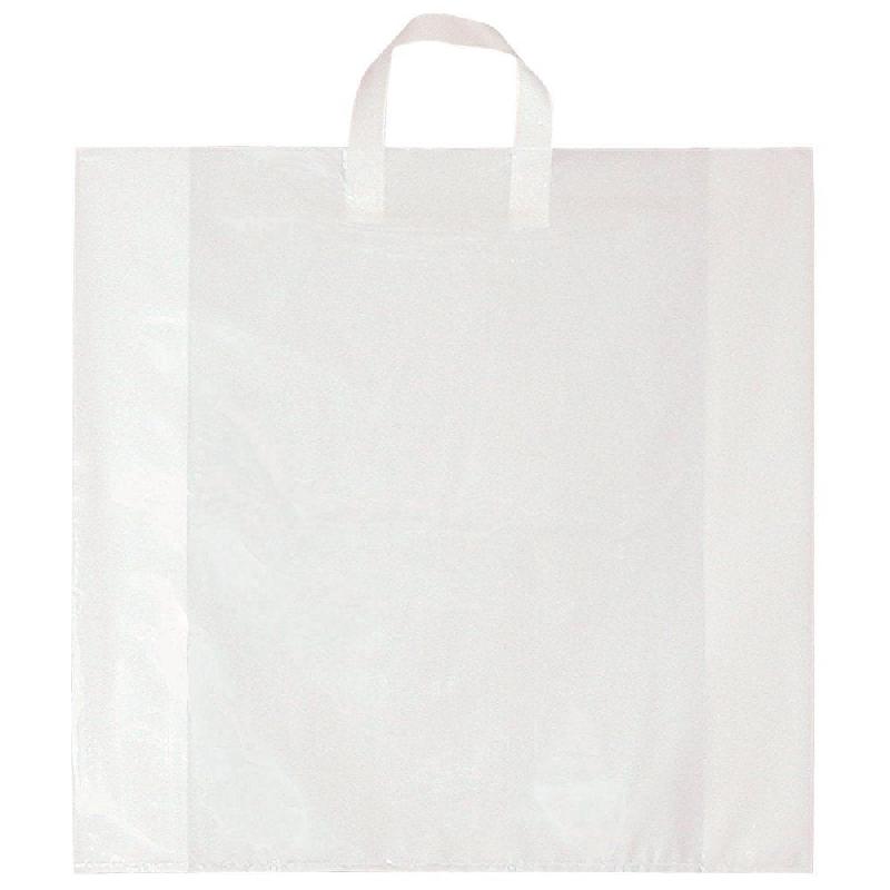 Sac poignées souples blanc 70µ 45x45+5cm - par 100 - Basse densité en Polyéthylène_0
