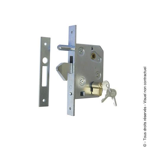SERRURE À CROCHET AVEC GÂCHE - AXE 60 MM - POUR PORTAIL EN ACIER - X6 TORBEL