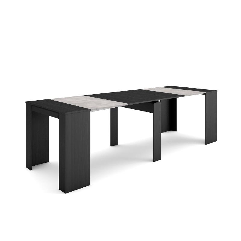 SKRAUT HOME Table console extensible, 260, Pour 12 personnes, Table à Manger, Noir - noir Bois manufacturé 281_5_0