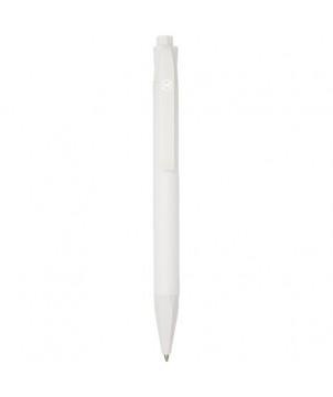 STYLO BILLE TERRA EN PLASTIQUE DE MAÏS BLANC - STYLOS PUBLICITAIRES ÉCOLOGIQUES PERSONNALISÉS