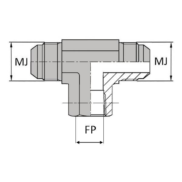 Tés - Orientable mâle JIC X femelle NPT - JTMFNPTO0504 - TMJ OR 1/2 / FNPT1/4_0