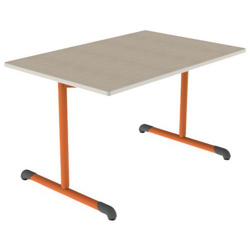 TABLE BANDANA 120X80 T5 DL STR POLY. ÉRABLE G. BEIGE/PAPAYE - MOBIDECOR