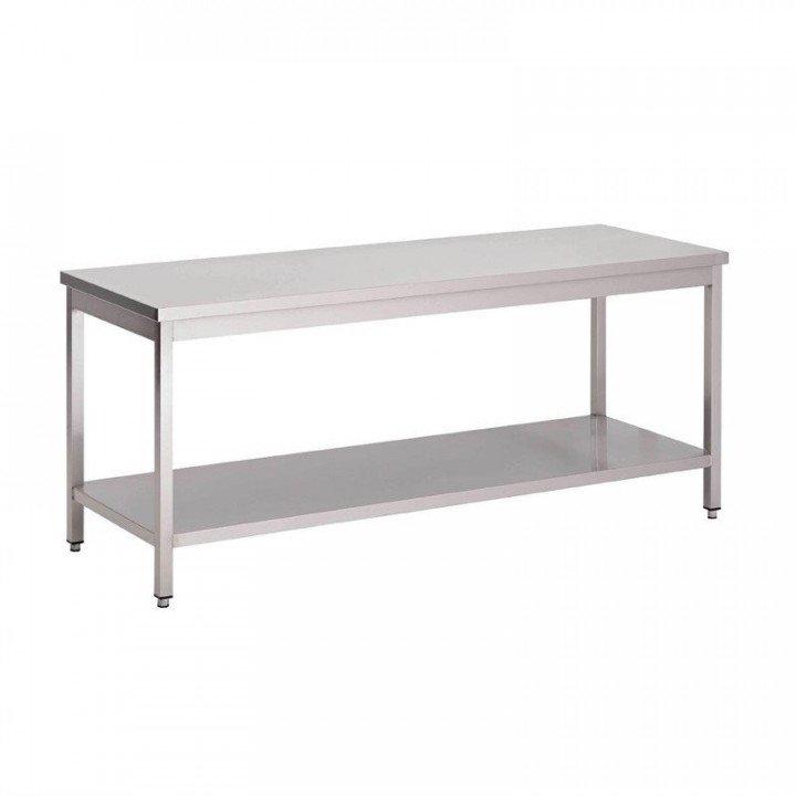 Table inox avec étagère basse (L)1800 x (P)700 x (H)890 mm, sans dosseret_0