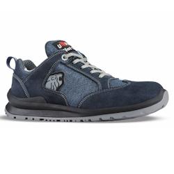 U-Power - Baskets de sécurité basses souples et légères COLIN - Daim et toile de jeans - S1P SRC - Bleu Taille 40 - Anti-abrasion et respirantes_0