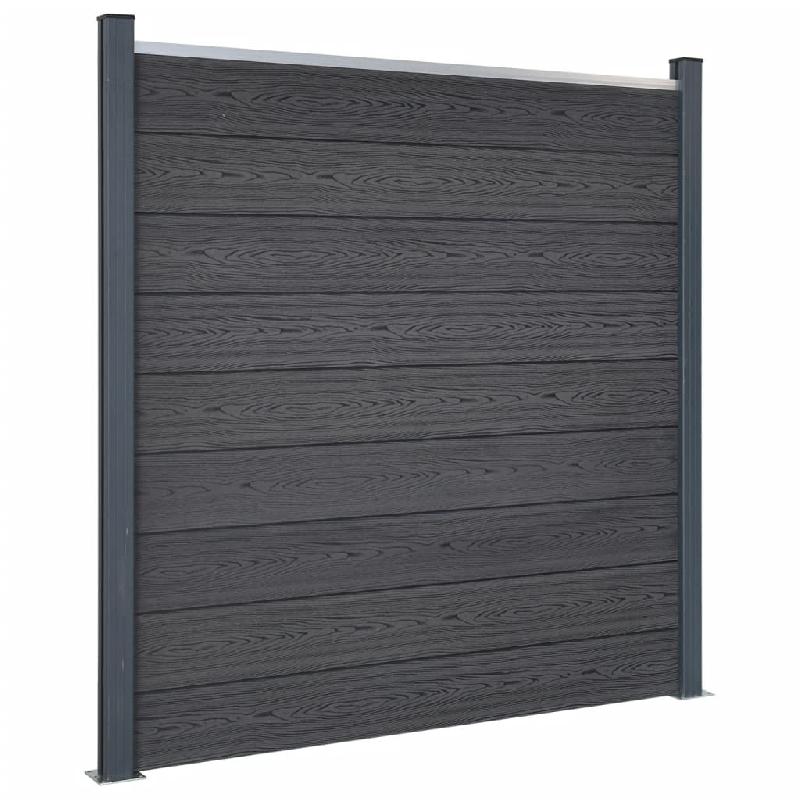 Vidaxl ensemble de panneaux de clôture gris 180x186 cm wpc 3211827_0