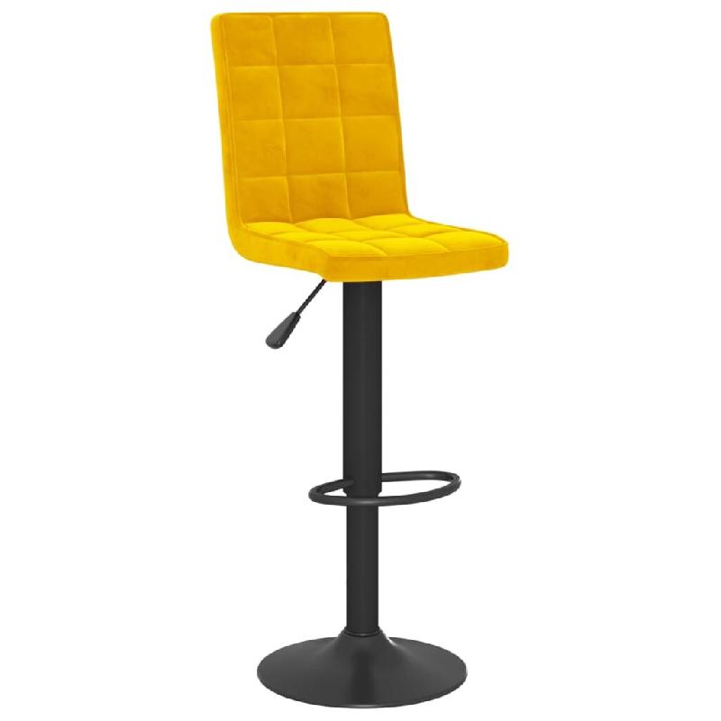 VidaXL Tabouret de bar Jaune moutarde Velours Modèle Flex Design Élite - 335759_0