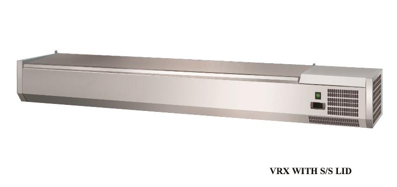 Vitrine à ingrédients inox +2/+8°c capot inox 4 gn1/3 et 1 gn1/2-15... - PC-VRX1400/380_0