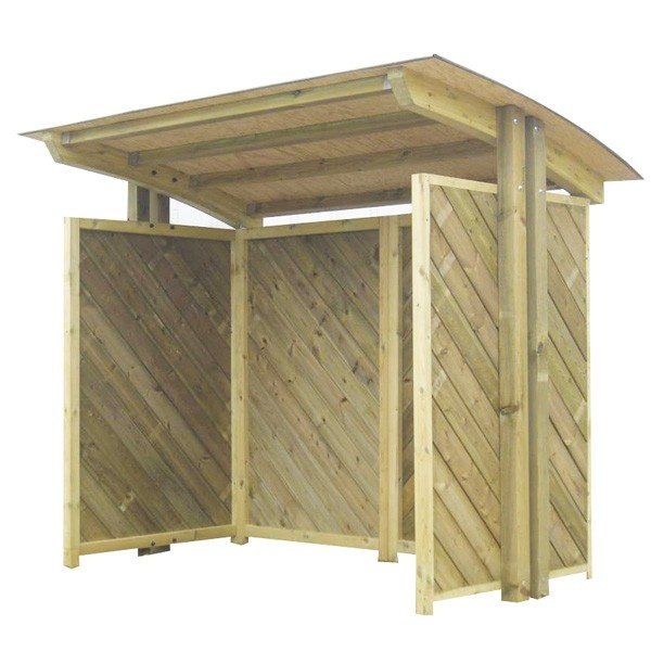 Abri bus en bois - structure robuste avec bardage en bois - 283 x 180 cm_0