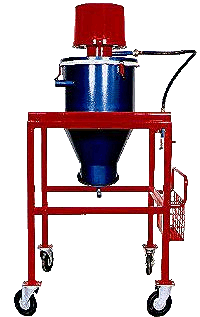 Aspirateur industriel pneumatique sur silo - 100 ou 200 litres - Vidange facile avec clapet - Châssis fixe ou sur roulettes_0