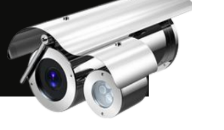 Caisson ou boîtier de caméra IR antidéflagrant - MOB CABZ1035D avec protection pare-soleil et essuie-glace, acier inoxydable et éclairage infrarouge 60-100 m_0