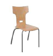 Chaise empilable coque bois Lisa T6 - Norme NF EN 1729 - finition Blueprotech - piétement tube acier époxy_0
