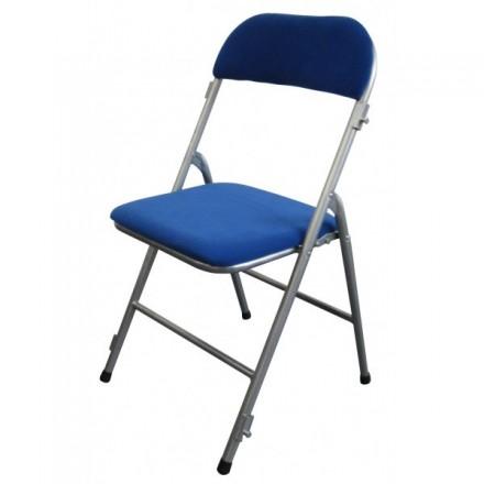 Chaise pliante en velours - structure dorée et tissu rouge - vendue par lot de 6_0