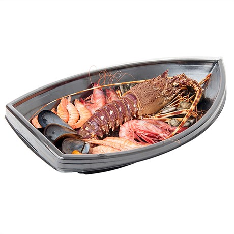 COQUE BATEAU FRUITS DE MER 52X33X9.6 CM NOIR (VENDU PAR 50)