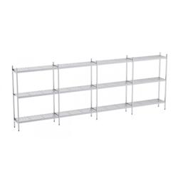 Distform Rayonnage en Acier Inoxydable Linéaires Clayettes Perforées 5050 à 5950 mm 3 Niv P500 Acier inoxydable 5150x500x - 641094466091_0