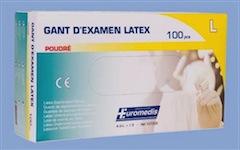 GANTS - LATEX - CE - 240MM - PRE-POUDRES (BOITE DE 100) 6-7 S