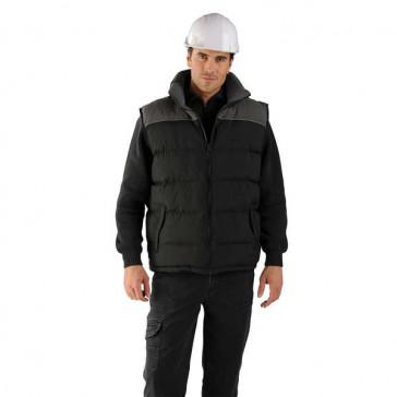 Gilet matelassé grand froid noir/gris - ASTI TL Opsial - nylon enduit acrylique, doublure polaire, taille L_0