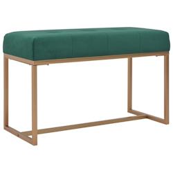 Helloshop26 - Banc banquette 80 x 36 x 45 cm velours vert 02_0021246 - 3000200473243_0