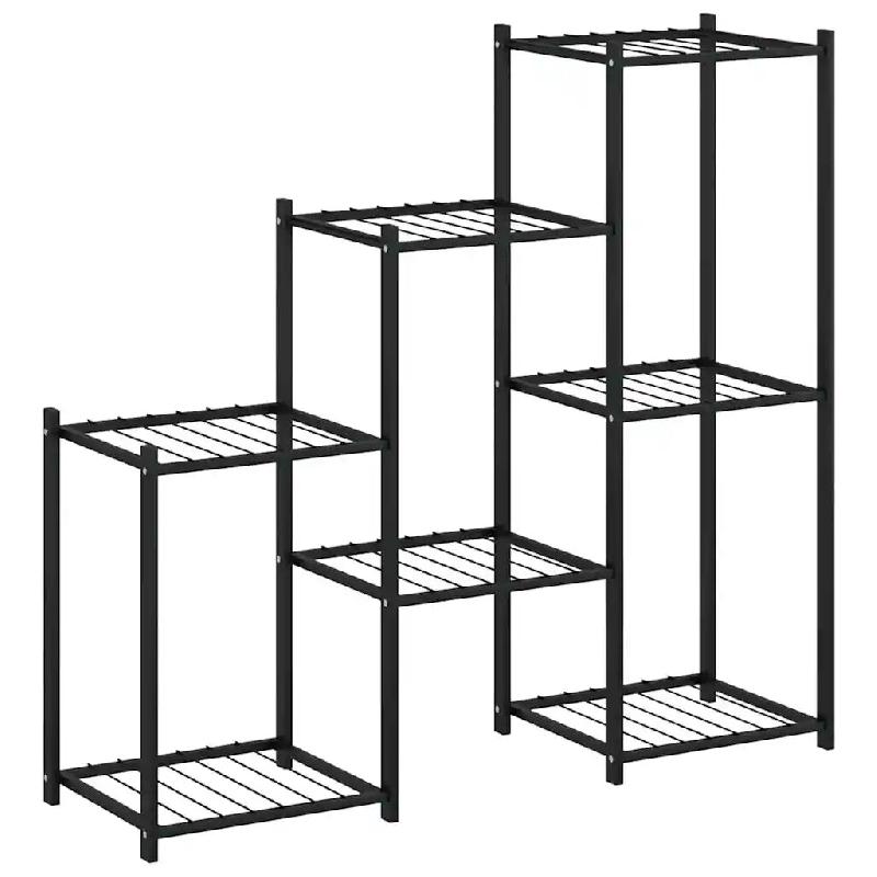 Helloshop26 - Jardinière étagère de rangement salon 83 x 25 x 80 cm en fer noir 02_0047095 - noir 3000234593467_0
